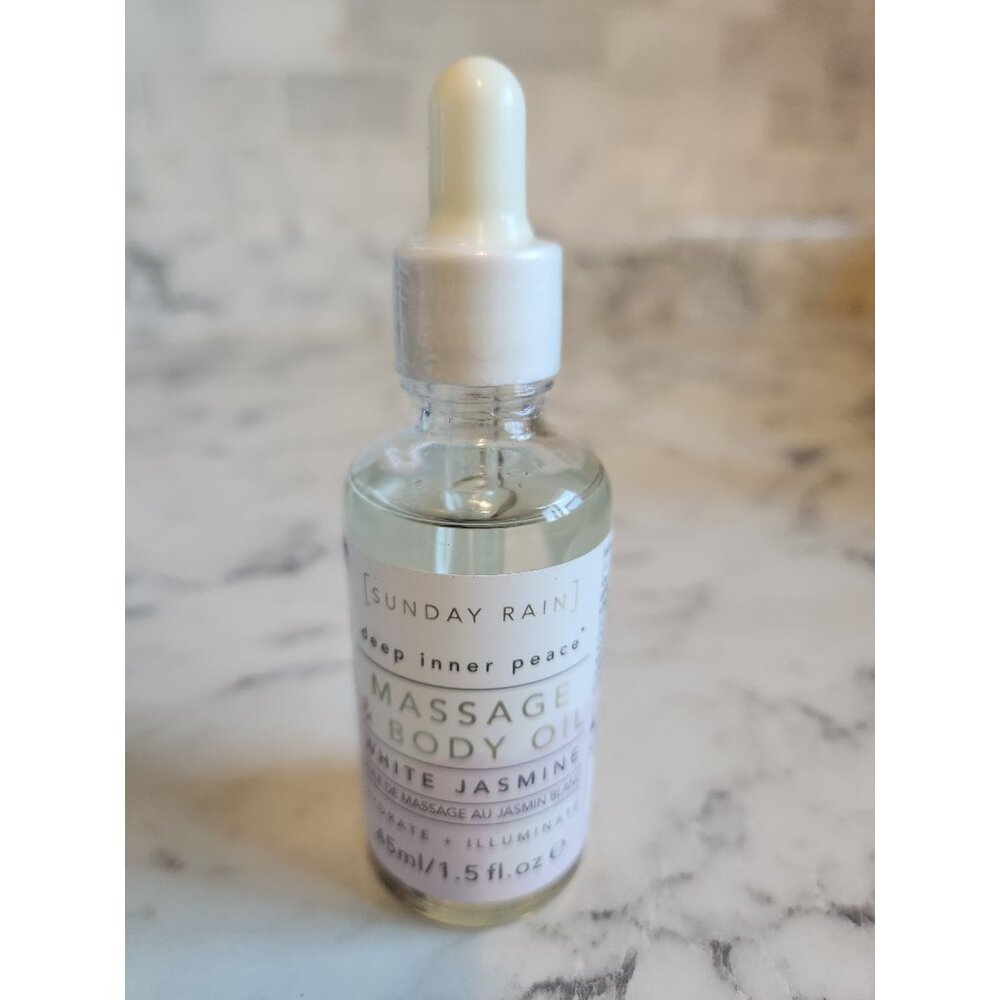 Sunday Rain Massage & Body Oil White Jasmine Deep Inner Peace Aromatherapy